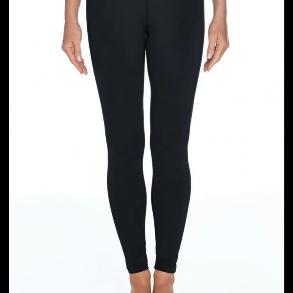 Coolibar swim pants hidden drawstring tie elastic waistband stretchy leggings
